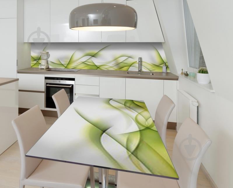 Наклейка вінілова на стіл Zatarga  "Зелені Лінії" 600х1200 мм