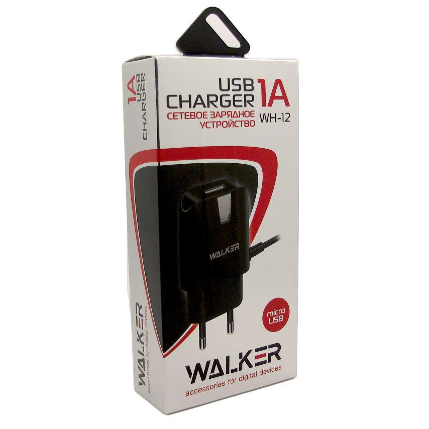 Сетевое зарядное устройство Walker WH-22 1xUSB 2A кабель micro-USB Black - фото 3
