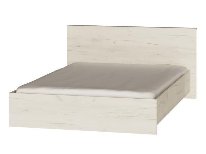 Кровать Эверест Соната-1400 сплошной щит 140x200 см Крафт белый (ЕВ20363)
