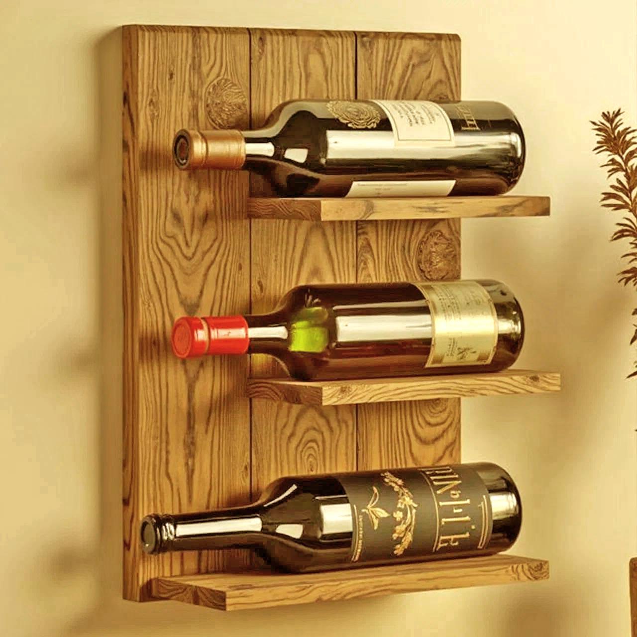 Полка для вина настенная из дерева Мориока Сиена (ПНК-001605)