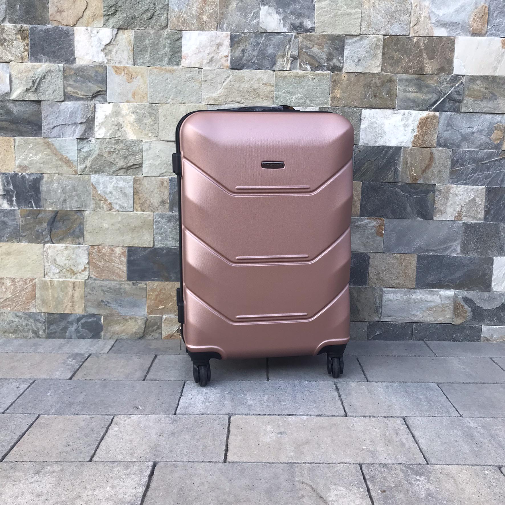 Валіза дорожня Wings 147 з полікарбонату М 65х43х26 см Рожеве золото (10880620) - фото 7
