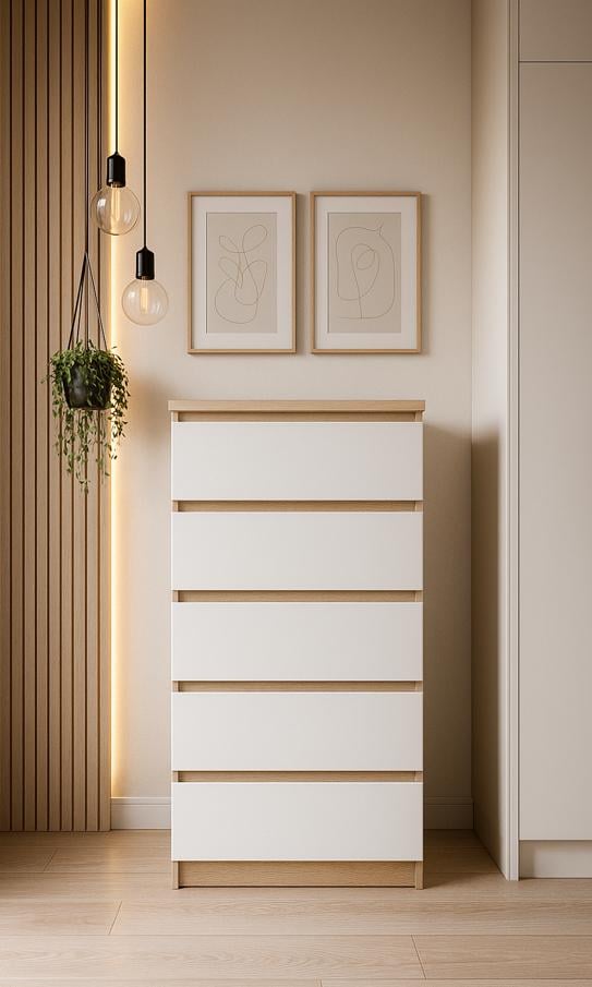 Комод для одежды Мастер Форм Брайт 500х376х1170 мм Дуб сонома/Белый (20175) - фото 2