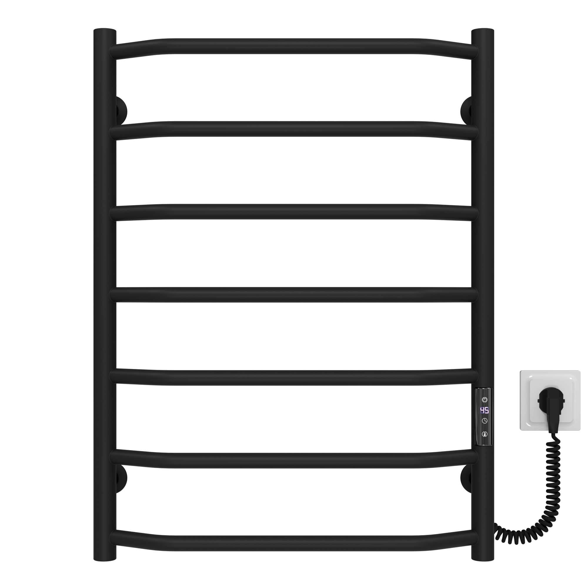 Полотенцесушитель электрический Deffi Трапеция П7 JD03 правое подключение нержавеющая сталь 500х700 мм Черный (C.TR.70.50.7.E.B.R.1)