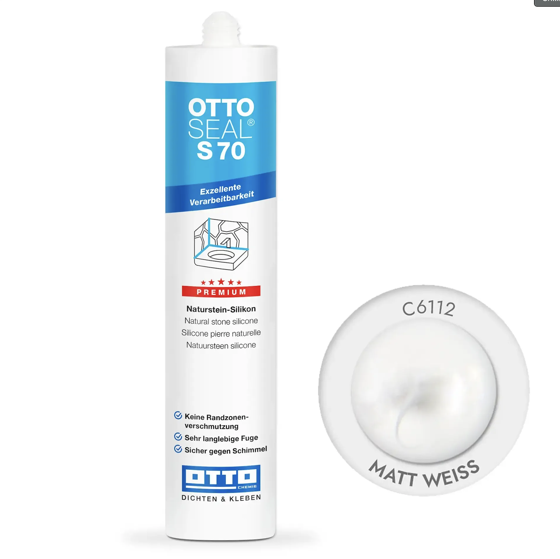 Герметик силіконовий OTTOSEAL S70 C6112 Білий матовий (S70C6112)