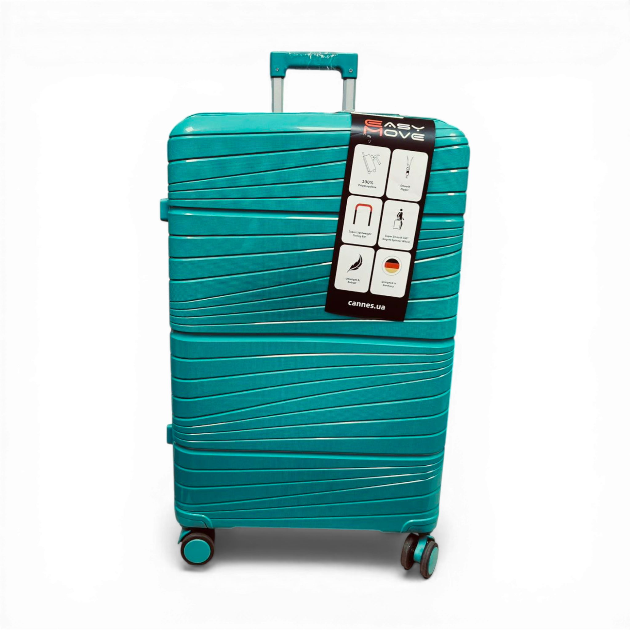 Чемодан Easy Move PP2022-22 полипропилен на 4 колесах с кодовым замком L 105 л Green (11694)