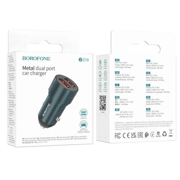 Зарядний пристрій Borofone BZ19 lightning 2USB/2,4A Blue (20311057) - фото 3