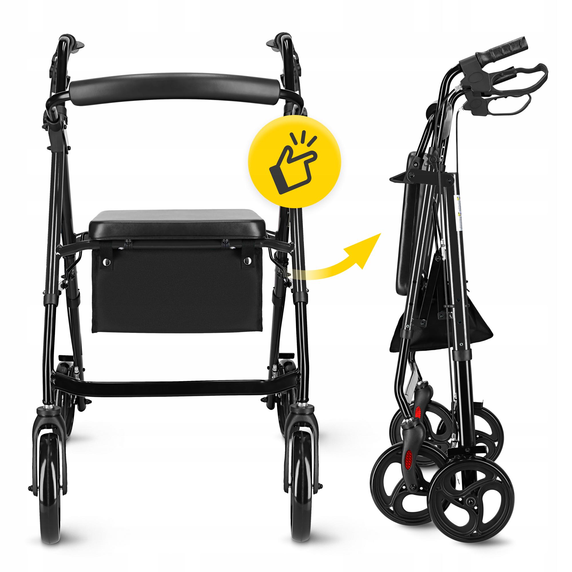 Роллер для ходьбы 4fizjo складной с сумкой Black (P-5905973406475) - фото 2