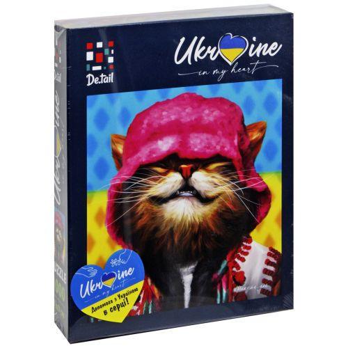 Пазл Smiling cat in pink hat (354712)