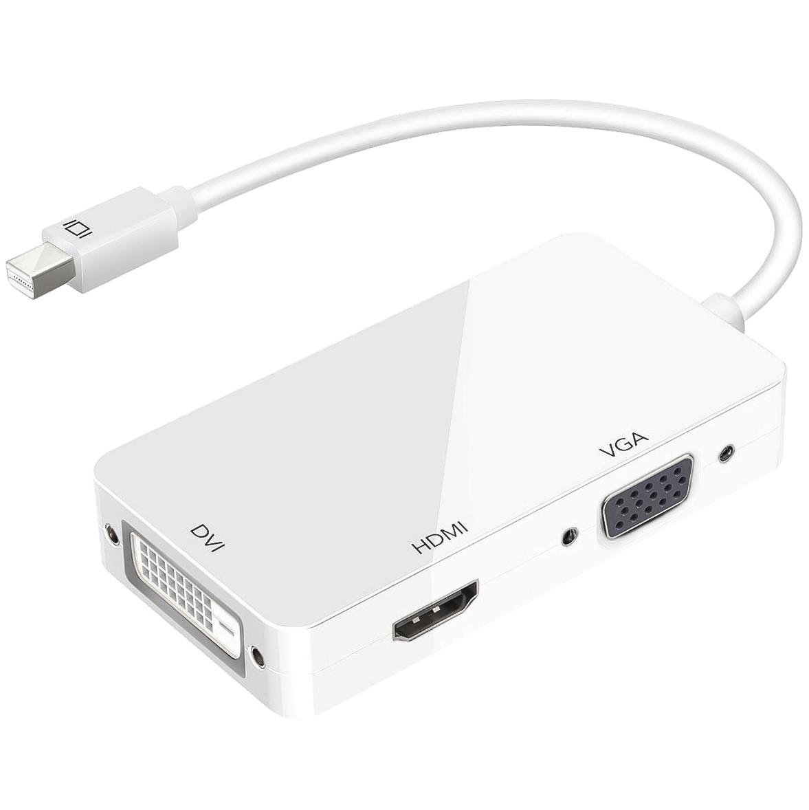 Адаптер відео Addap MDPA-02Mix 3в1 з Mini DisplayPort на HDMI/VGA/DVI з роздільною здатністю 4K/1080P Адаптер відео Addap MDPA-02Mix 3в1 з Mini DisplayPort на HDMI/VGA/DVI з роздільною здатністю 4K/1080P
