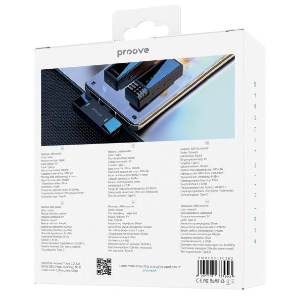 Беспроводной петличный микрофон Proove Record Wireless Microphone Type-C Black - фото 3