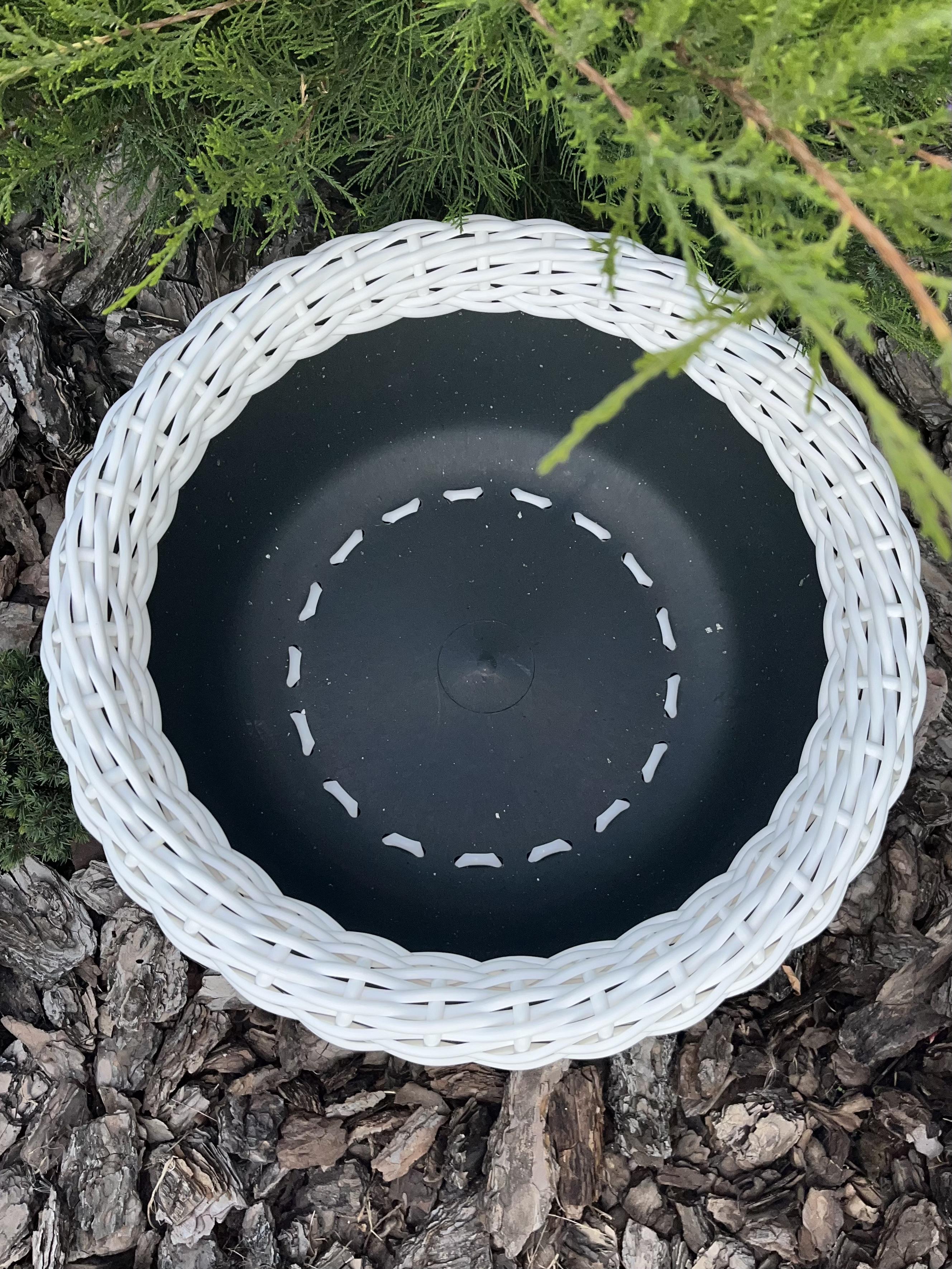 Кашпо-плошка для цветов из искусственного ротанга 12,5 л Белый (29434169) - фото 2 Кашпо-плошка для цветов из искусственного ротанга 12,5 л Белый (29434169) - фото 2