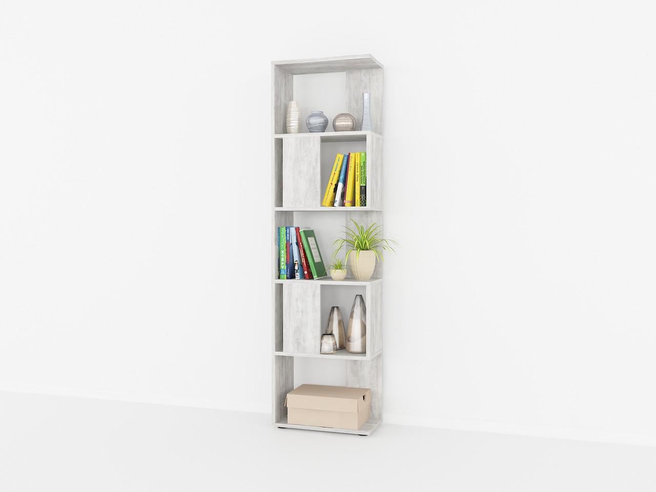 Стеллаж для книг и декора P-24 450x236x1626 мм Бетон