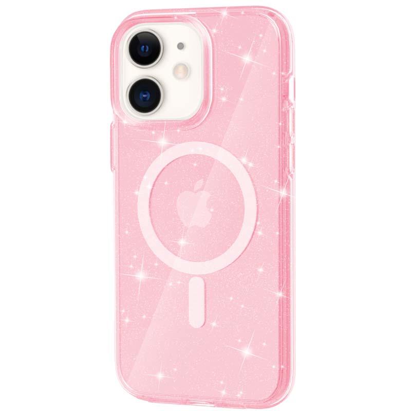 Противоударный Чехол Epik для Apple iPhone 11 (6.1") Galaxy Sparkle (MagFit) TPU Pink+Glitter