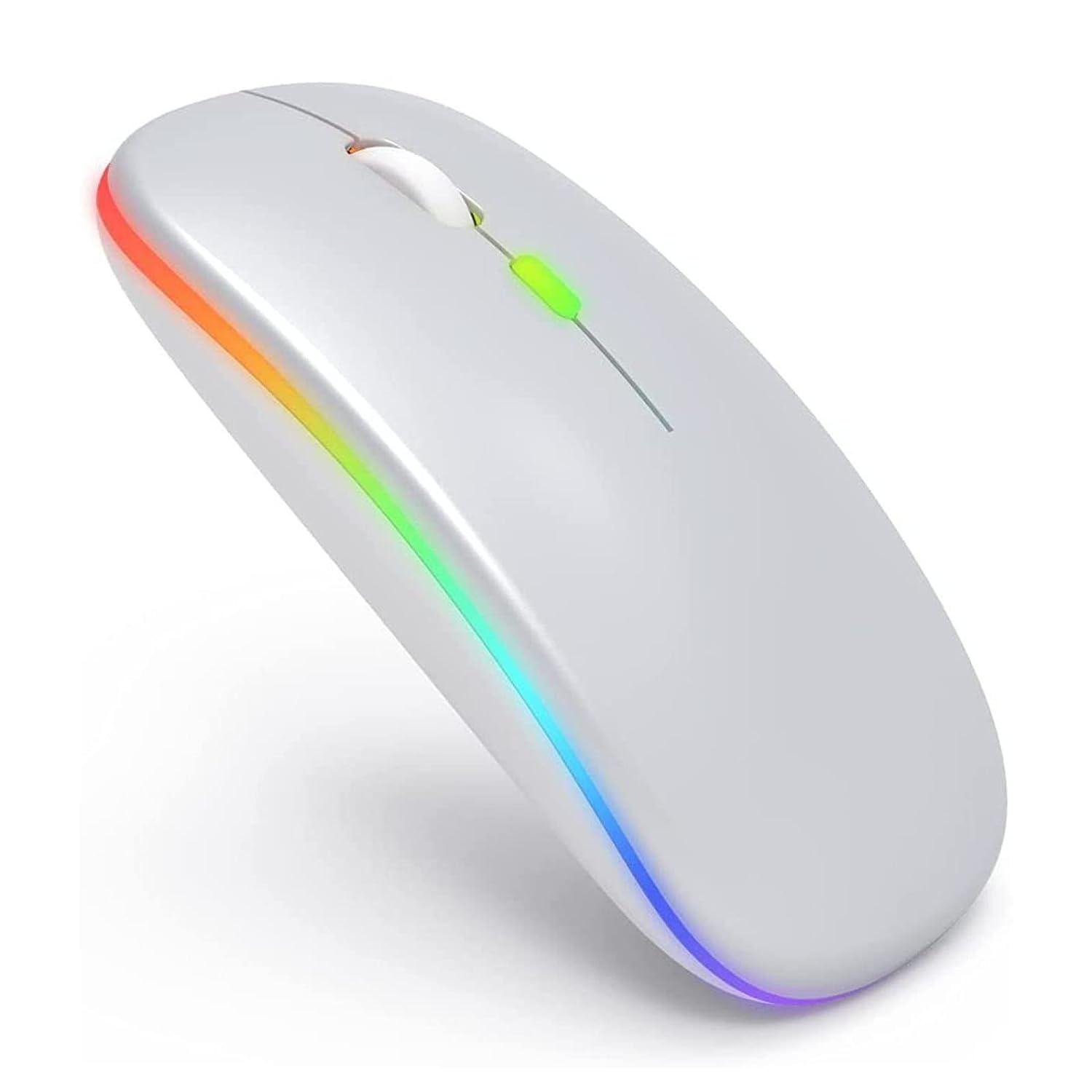 Компьютерная мышка Bluetooth с RGB подсветкой Spase Silvery