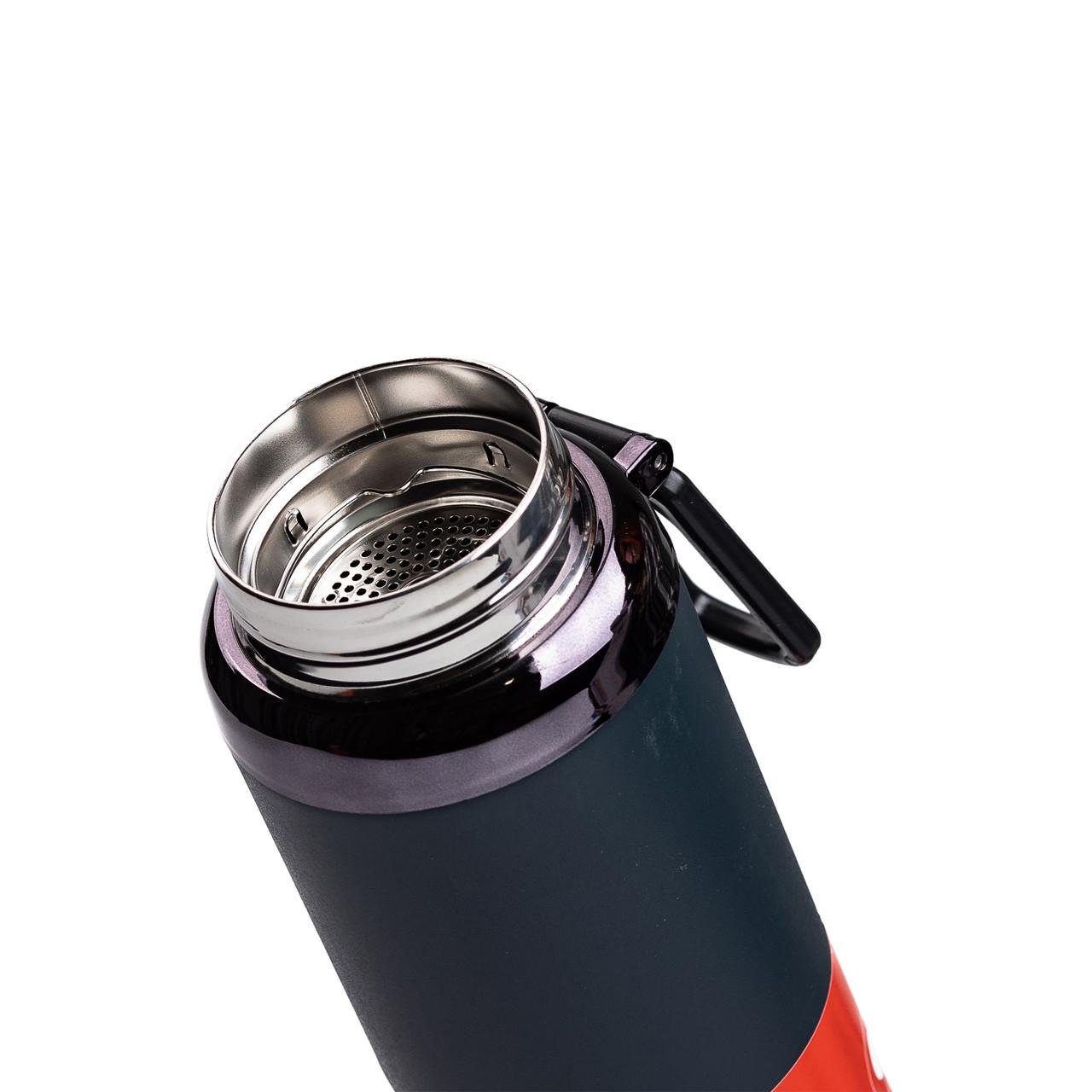 Термос з індикатором температури та широким горлом 1 л Синій - фото 3