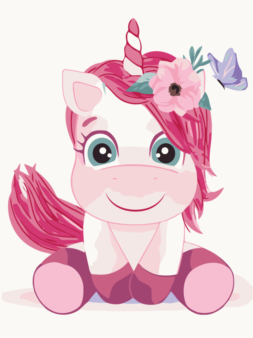 Картина по номерам Brushme KBS7108 Милая единорожка 30х40 см (1733100156)