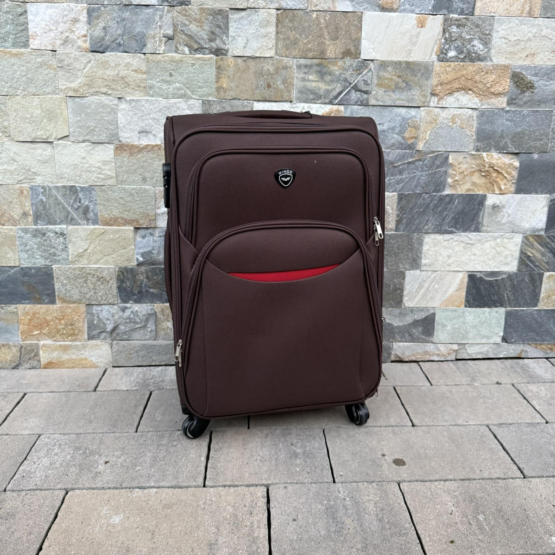 Валіза тканинна Wings 1708 на 4 колесах M Коричневий (30485132) - фото 2 Валіза тканинна Wings 1708 на 4 колесах M Коричневий (30485132) - фото 2