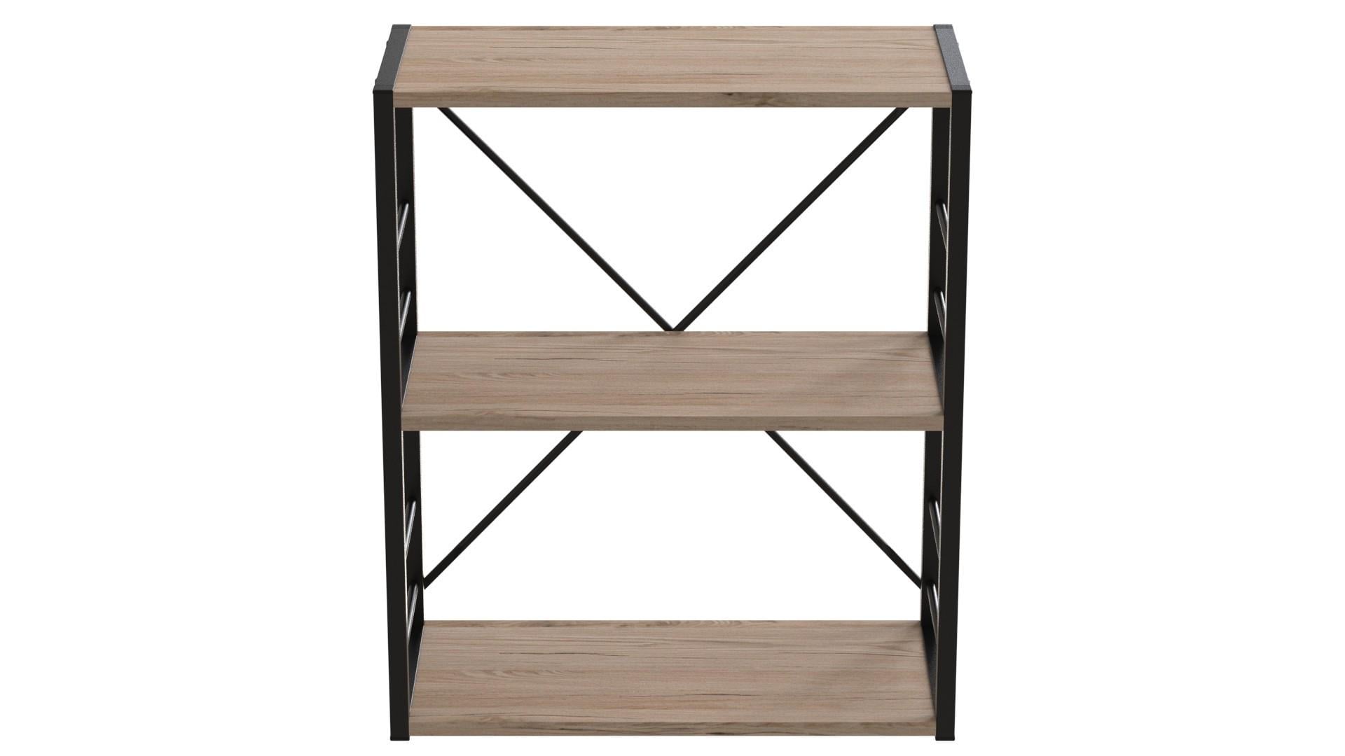 Этажерка Ferrum-decor Коннект 3/60 ДСП 16 мм 73x60x28 см Черный/Дуб Артизан (FRD-104255)