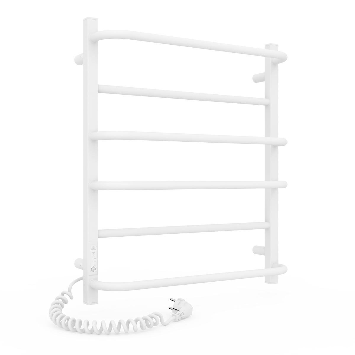 Полотенцесушитель электрический для ванной Laris Зебра Комфорт ЧФ6 500х600 мм из стали Белый (147-127-77700092)
