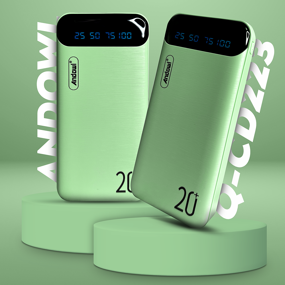 Повербанк Andowl Q-CD223Х1 20000 mAh зі швидкою зарядкою дисплеєм портами Micro USB/Type C Зелений (075b9576) - фото 2 Повербанк Andowl Q-CD223Х1 20000 mAh зі швидкою зарядкою дисплеєм портами Micro USB/Type C Зелений (075b9576) - фото 2