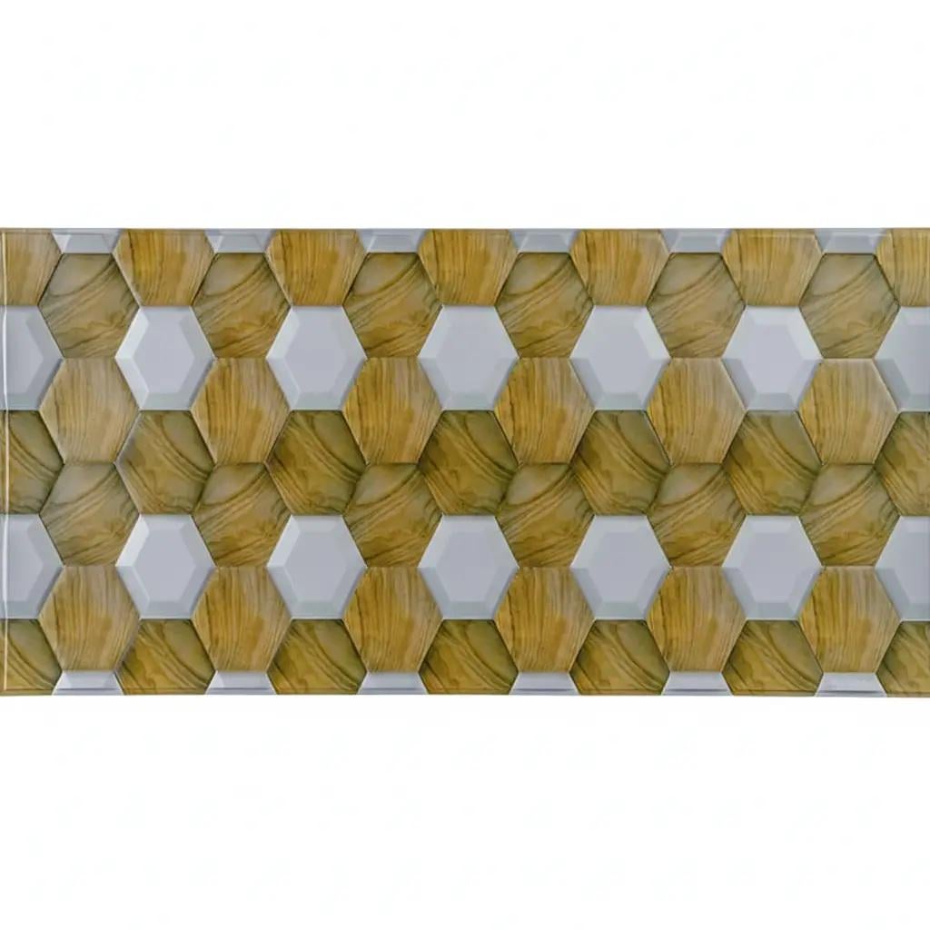 Панель ПВХ влагостойкая декоративная для стен Скандинавские соты Вуд 960х480х4 мм (SW-00001790)