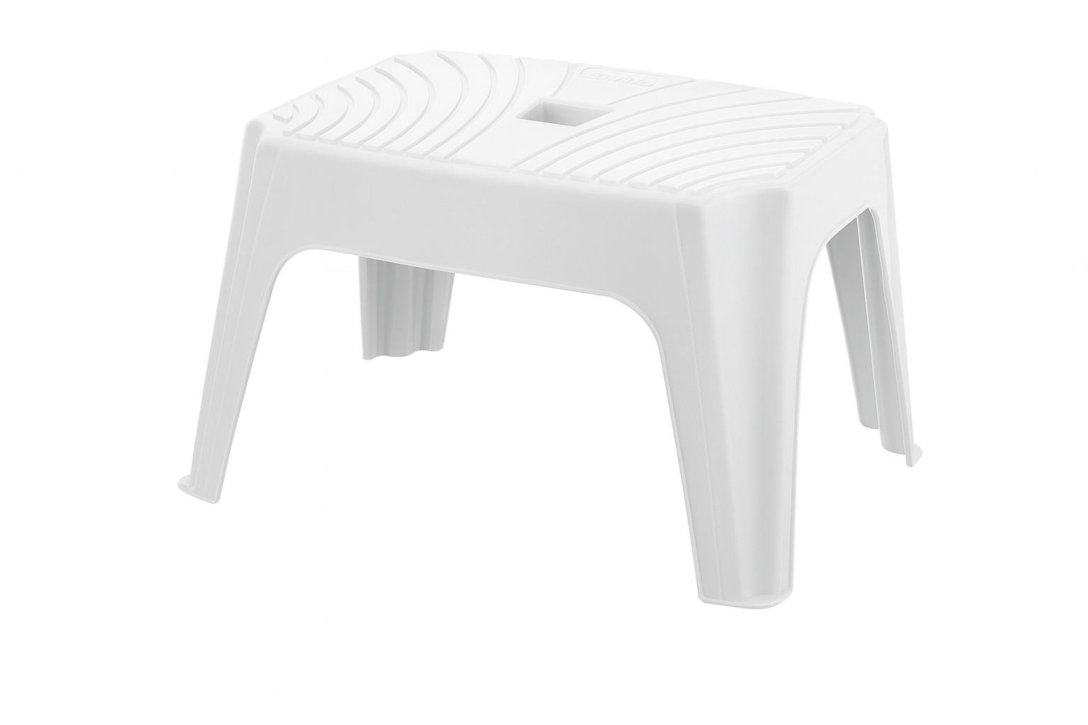 Табурет пластиковий Step 1 38x24,8x22 см Білий (4022) - фото 1 Табурет пластиковий Step 1 38x24,8x22 см Білий (4022) - фото 1