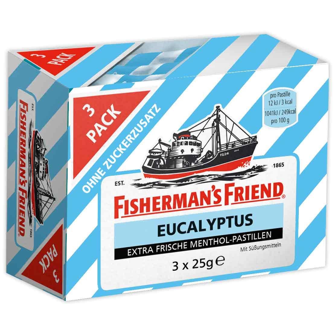Набір льодяників Fisherman's Friend Eucalyptus без цукру 3x25 г (1663917620)