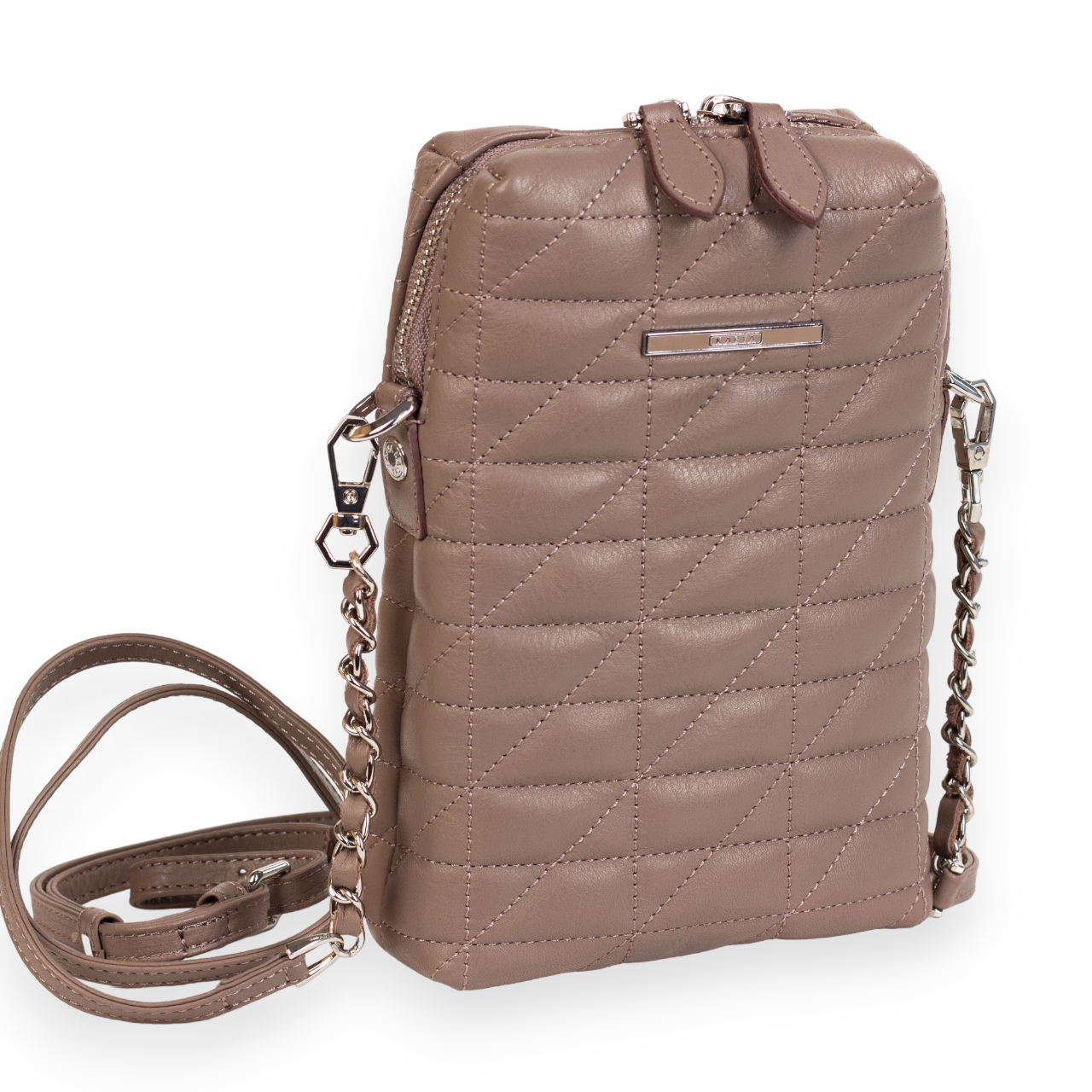 Сумка крос-боді жіноча маленька шкіряна стьобана Karya 2310-33 Бежевий