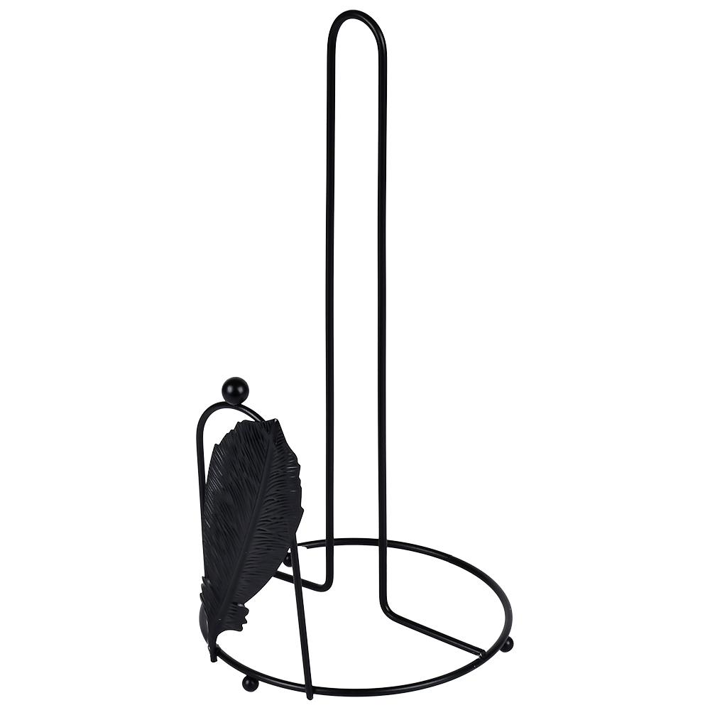 Тримач для паперових рушників кухонний Stenson Leaf 14,5x30 см Чорний (R99095)