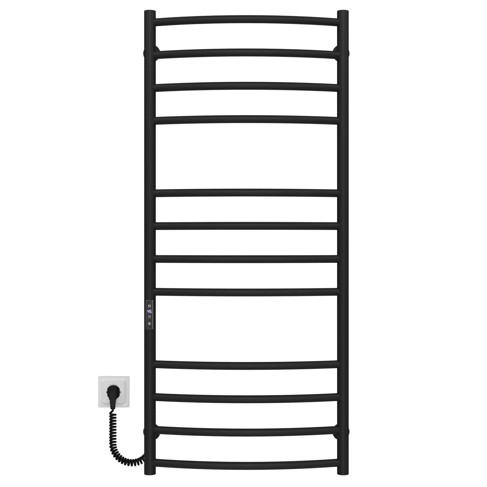 Рушникосушарка електрична Deffi Класік Еліт П12 JD03 ліве підключення нержавіюча сталь 600х1200 мм Чорний (C.KE.120.60.12.E.B.L.1)