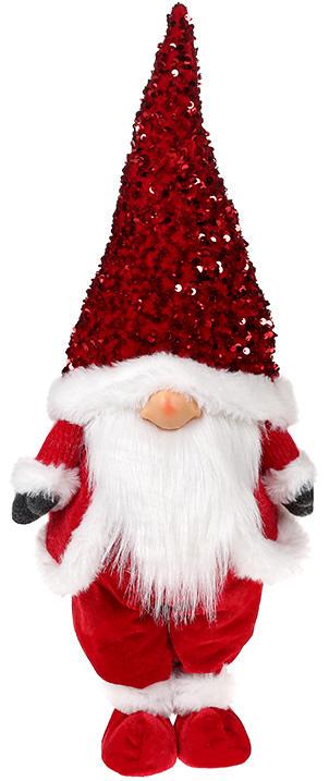 Игрушка мягкая Гном Red&White 22х16х55 см в пайетках