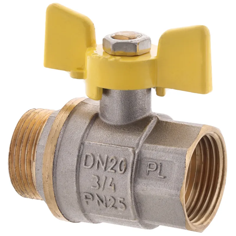 Кран кульовий FERRO PL 3/4" ГШБ газ art. 607 латунна куля (FE0561)