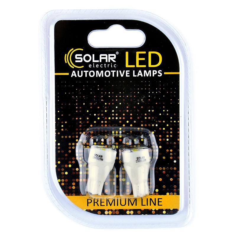 Автолампа LED Solar 12V T10 W2,1x9,5d 5SMD white 2 шт. (SL1339)