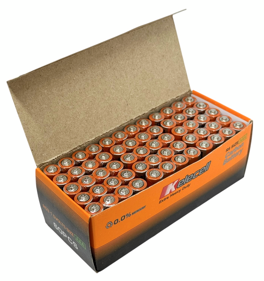 Батарейки пальчиковые мини Kelecell Heavy Duty AAA 1,5V R03 солевые Карбон-Цинк Carbon-Zinc 60 шт. (36991636)