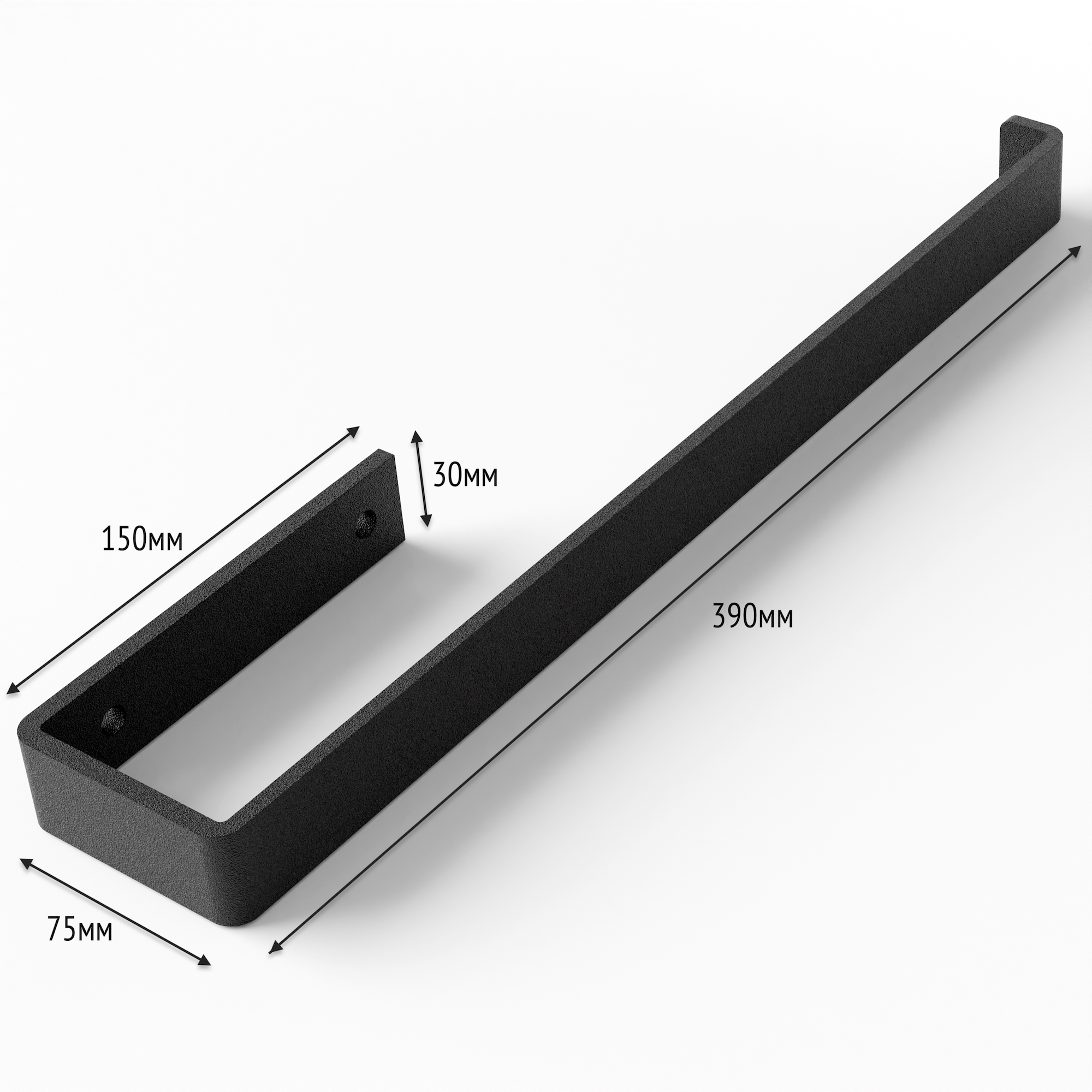 Полотенцедержатель для полотенца DVK 390 мм Черный (20589334) - фото 4
