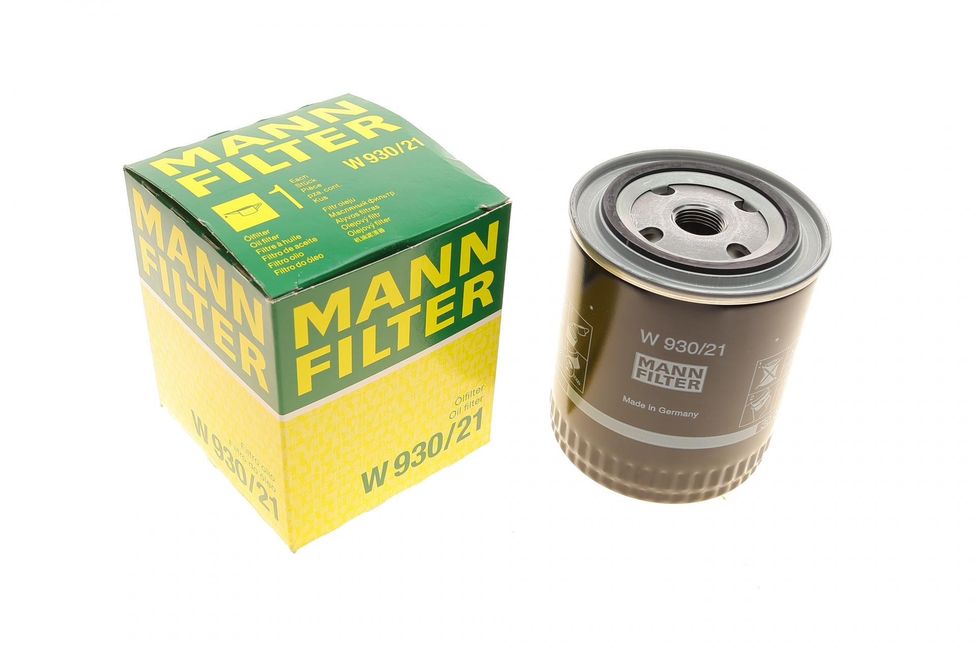 Фильтр масляный Mann-Filter для Audi A4/A6 2,4-3,0 95-05/Skoda SuperB 2,8 V6 01-08/VW Passat B5/B6 2,8 V6 96-05 (W 930/21)