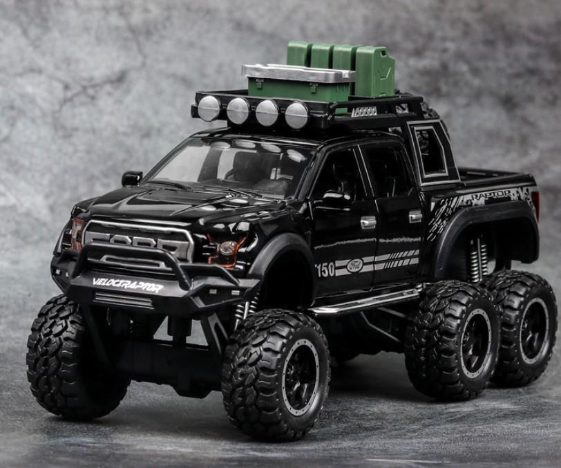 Модель автомобиля Ford Raptor F150 1:32 со звуком и светом Черный