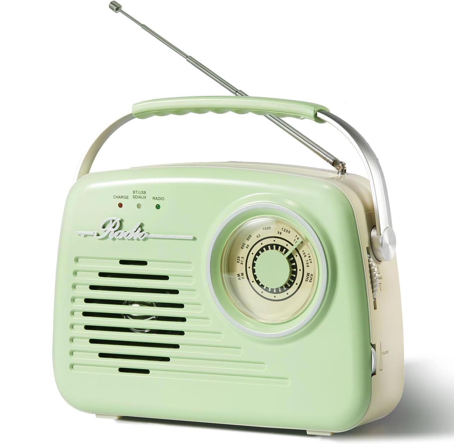 Радіо портативное в стилі ретро з акумулятором/Bluetooth/AM/FM Light Green (24087496) - фото 1 Радіо портативное в стилі ретро з акумулятором/Bluetooth/AM/FM Light Green (24087496) - фото 1