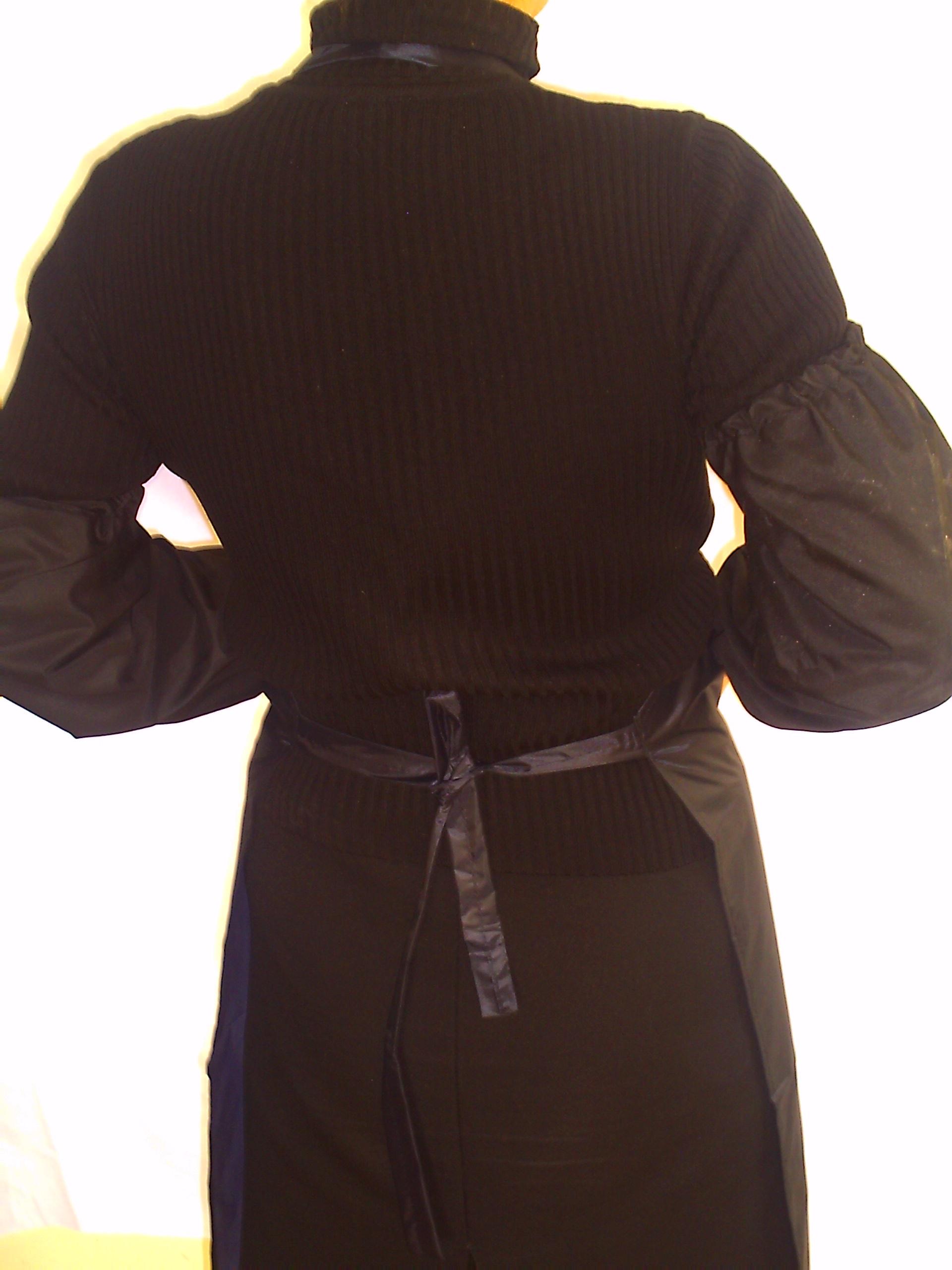 Фартух робочий Apro для мийниці/клінінгу/торгівлі нейлон водостійкий/прогумований ПВХ 85x63 см Чорний (1044051) - фото 2