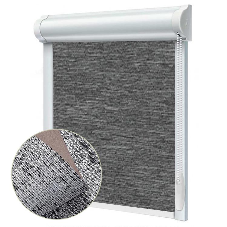 Рулонная штора термо blackout Wenster Daub BO 05 140х185 см закрытого типа П-образная Темно-серый (АБ1515220098)