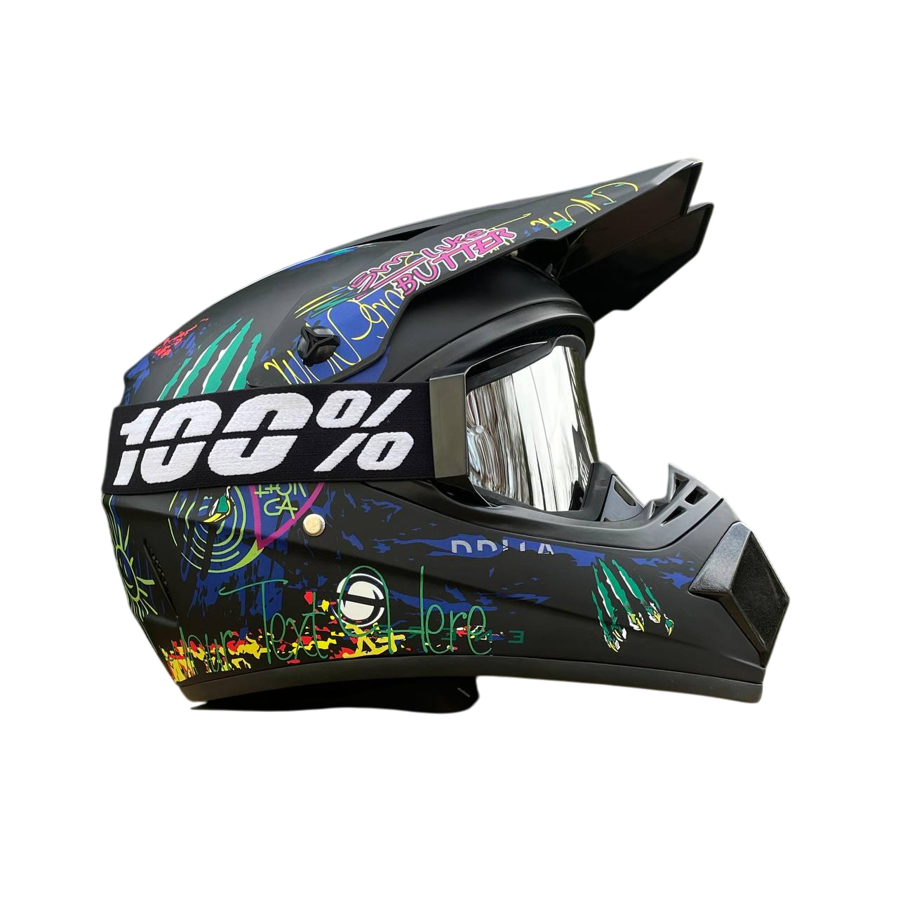 Мотошлем Virtue Эндуро с очками Черный (22506)