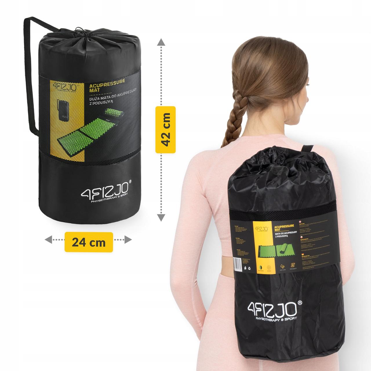 Килимок акупунктурний з валиком 4fizjo Classic Mat XL аплікатор Кузнєцова Black/Green (P-5907222931769) - фото 5