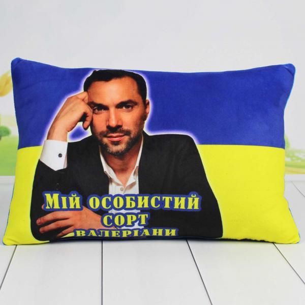 Подушка Копица с принтом Патриотическая "Мій особистий сорт валеріани!" 38х26 см (00291-31/2)