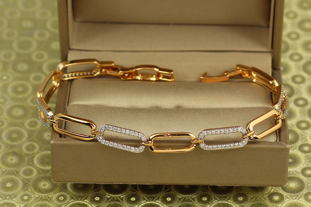 Браслет Xuping Jewelry Аврора з родієм 17 см Золотистий