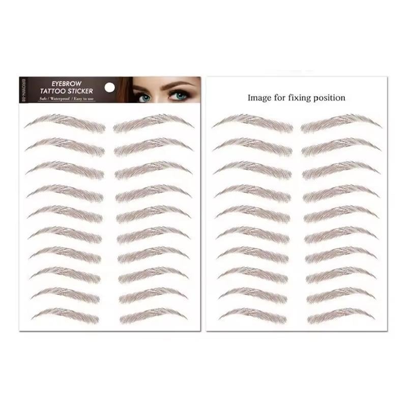 Временные переводные тату наклейки для бровей Сет 08 14,8х21 Коричневый (2536406510)