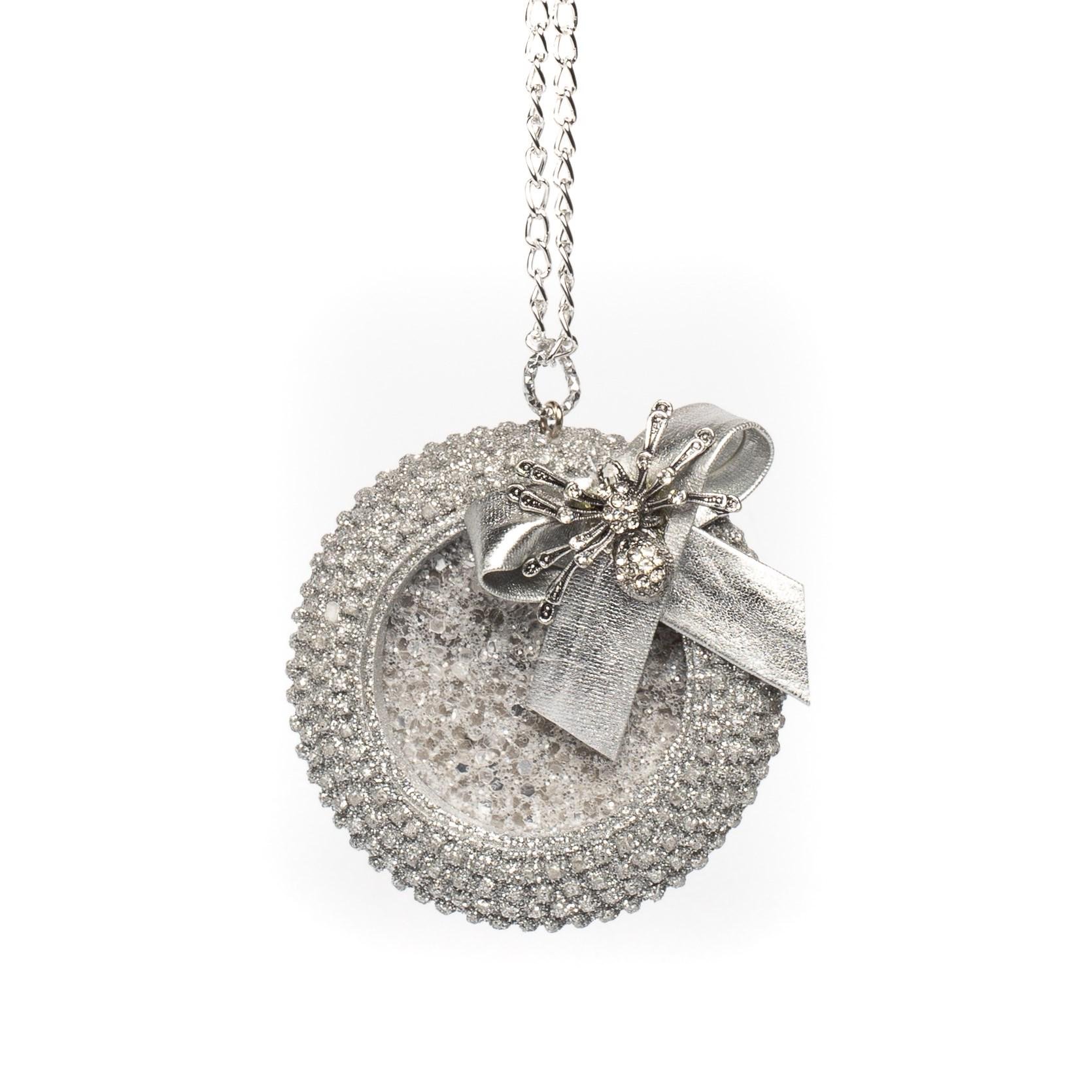 Іграшка на ялинку Флоріаль "Гетсбі" рамка жук 8 см Срібний (5011)