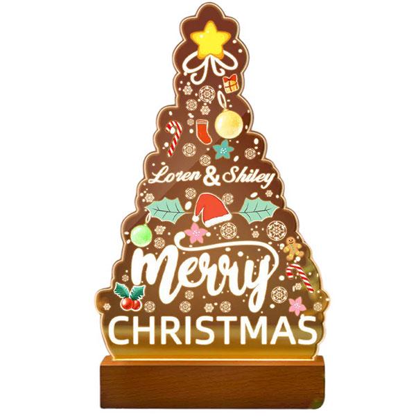 Світильник новорічний акриловий Merry Christmas із LED-підсвічуванням 14х23 см (id_3106)