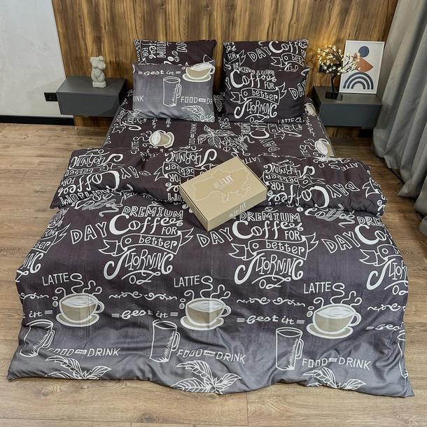 Постільна білизна Lelit полікотон полуторний Коричневий з бежевим (P-0093)