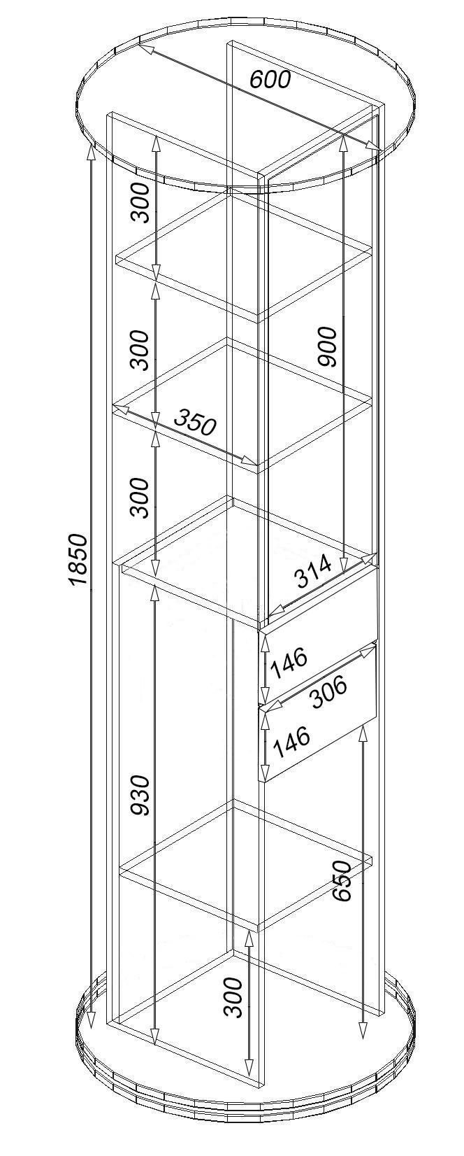 Прихожая 360° №2 ⌀600 мм Дуб шамони темный (137413) - фото 5