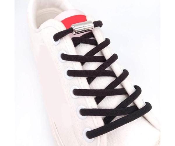 Шнурки еластичні велюрові з фіксаторами без зав'язок 90 см Червоний - фото 2